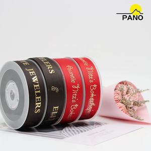 PANO 공장 하이 퀄리티 양면 100% 폴리에스터 친환경 3mm-100mm 맞춤형 금속 금박 인쇄 그로스 그레인 리본 - Product Image 6