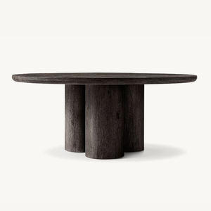 2024 Customizable Modern Premium Black Oak Soild Wooden Cylinder <strong>Round</strong> <strong>Dining</strong> <strong>Table</strong> <strong>Set</strong> <strong>for</strong> <strong>4</strong> Seats - Product Image 2