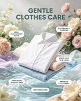 Feuilles de lessive écologiques jetables, véganes et biodégradables, faible mousse, parfum jasmin, marque privée