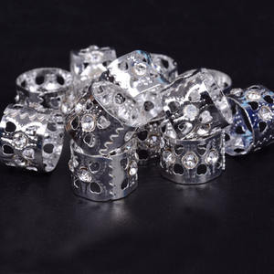 Verrous en aluminium doré et argenté, 50 pièces, perles dreadlock en métal, décoration de cheveux, perles de tresse, <span class=keywords><strong>bijoux</strong></span> - Product Image 3