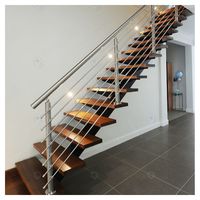 Barrière de protection PRIMA en acier inoxydable, barre ronde, entièrement antirouille, pour escaliers extérieurs en bord de mer