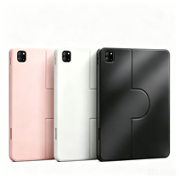 360 °   Étui magnétique rotatif pour iPad avec support détachable pour iPad Air 6 13" Pro 11 12.9 avec porte-crayon 2 en 1, coque amovible