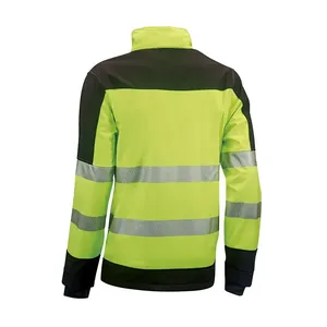 Windbreaker <b>Jackets</b> - HVS9910B S Frigate - Color: Black / Yellow - This <b>high</b>-<b>visibility</b> <b>softshell</b> <b>jacket</b> has been - Product Image 2