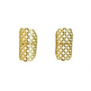 Bague en laiton plaqué or géométrique avec motif ajouré, style chrétien, moderne, unisexe, pour usage quotidien, tendance bohème minimaliste - Product Image 1