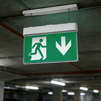 Vente en gros de panneaux de signalisation LED ultra-minces en plastique rétroéclairés, autonomie d'urgence de 3 heures, batterie Li-FePO4 1000 mAh, indice de protection IP20, certifié CE