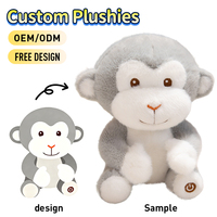 Peluche singe LED avec rembourrage en coton PP, lumineuse dans le noir, veilleuse, anti-stress, cadeau de mariage