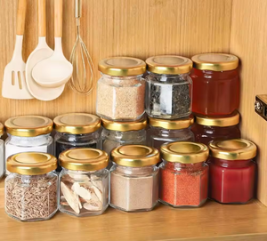 Offerta Speciale: Vasetto di Vetro Mini Esagonale da 1.5oz per Miele con Cucchiaio in Legno, Disponibile in Stock dai Produttori - Product Image 2