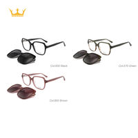 Lunettes de soleil classiques surdimensionnées à monture carrée en acétate, à clipser, mode, unisexe, verres polarisés TAC avec protection UV