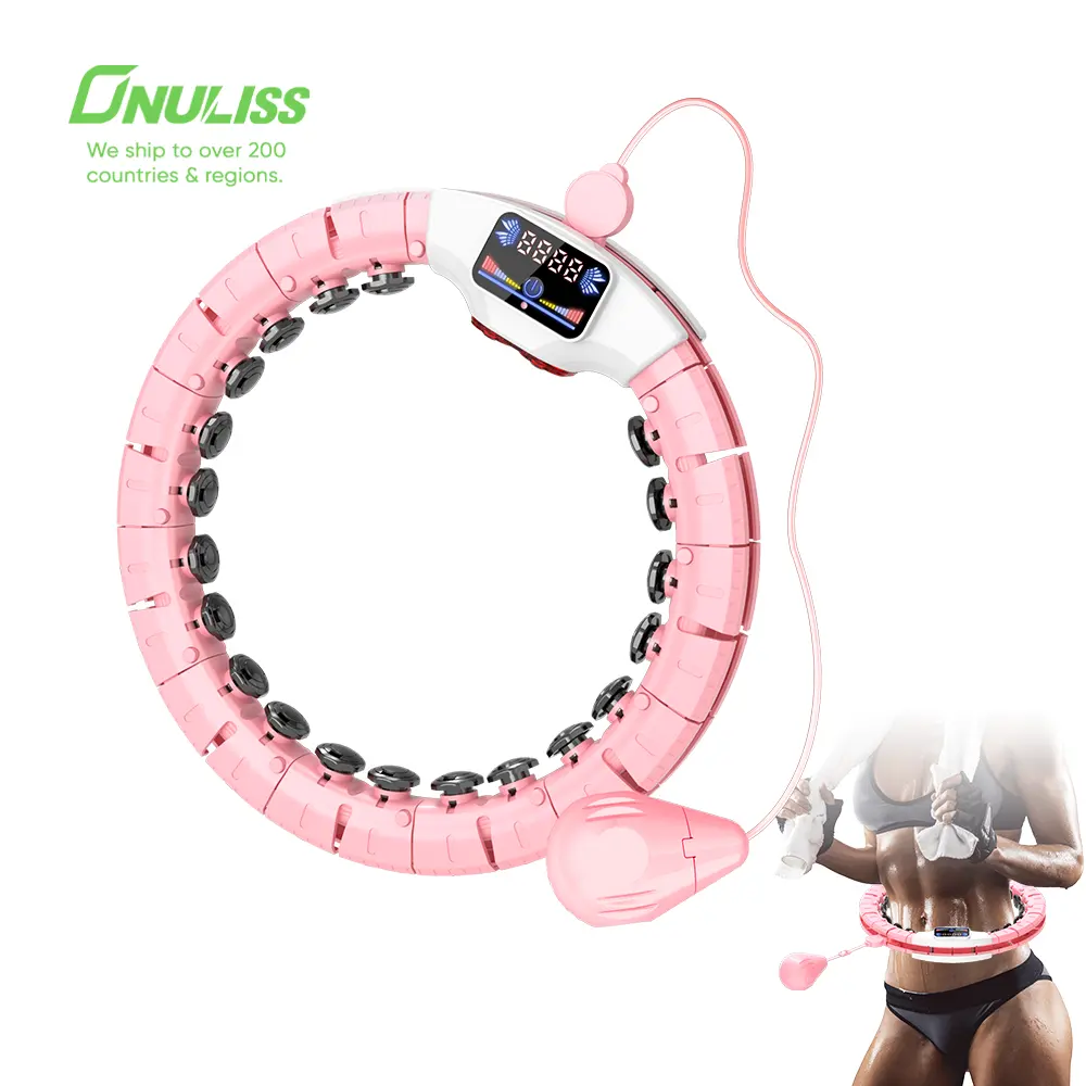 Smart Hoop Non-slip Detachable Waist Hula Circle Hoola Fitness with Weight Ball Smart Weighted Hoola Hoop