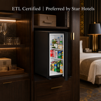 Minibar Eléctrico Portátil Profesional de 40L para Habitaciones de Hotel, Enfriador de Bebidas de Grado A con Eficiencia Energética