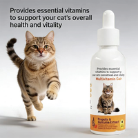 Compléments alimentaires liquides OEM 60 ml, vitamines 15 en 1, gouttes multivitaminées pour chats, santé de la peau, du pelage et du cœur