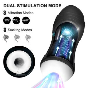 Automatische Mannelijke Masturbator Vibratie Zuigende Vacuümstimulator Vagina Masturbatie Cup Orale Seksspeeltjes Volwassen Goederen Voor Mannen - Product Image 2