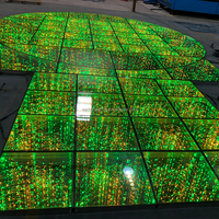 Plancher de danse en verre trempé à motifs étoilés personnalisé 2027, éclairage LED 60x60cm, décoration de mariage en plein air