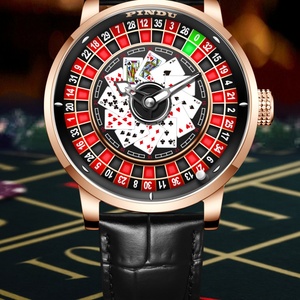 Reloj Mecánico de Diseño PINDU, Nuevo Modelo NH35 con Esfera Giratoria, Tema de Ruleta de Las Vegas, Reloj Automático para Hombre con Manecillas Luminosas de Diamante - Product Image 4