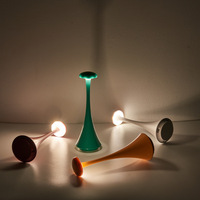 Lampe de table sans fil champignon rechargeable LED minimaliste Veilleuse de chevet à intensité variable avec contrôle tactile de luxe pour café de restaurant