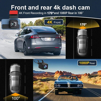 3 pouces hd voiture boîte noire 4k wifi dash camera voiture dvr avant et arrière double objectif hd 4k wifi dashcam ADAS 4k double objectif voiture dash cam