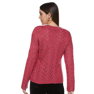 Pulls tricotés pour femmes personnalisé tricoté à la main couleur unie Vintage pull col rond ou O cou pull pour femmes du Bangladesh - Product Image 5