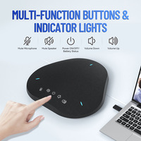 Microphone de conférence sans fil 5.8G avec intégration de micro multidirectionnel, haut-parleur USB pour conférences audio en ligne et musique