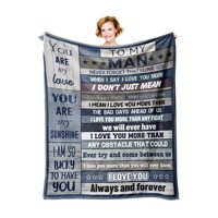 Couvertures en peluche de haute qualité pour Thanksgiving Saint Valentin cadeaux de motif de caractère solide pour petite amie petit ami femme mari
