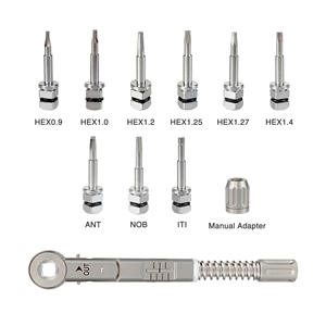 Juego de llaves dinamométricas para implantes dentales, hexagonales 0.9, 1.0, 1.2, 1.25, 1.27, 1.4, adaptador manual Ant Nob Iti, herramienta médica oral metálica - Product Image 1