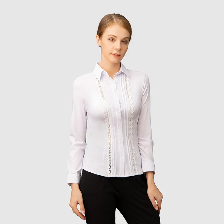 2022 White Shirt with Lace Summer Shirt / Blouse for Women Casual Striped Pattern V-neck 100%polyestr Nonwoven Regular Ruffles