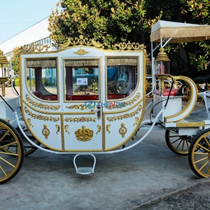 Carruaje Eléctrico Real Estilo Cenicienta, Carruaje Puxado por Caballos, Carroza Eléctrica de Boda de Alta Calidad - Product Image 4