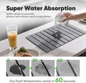 Tapis de bain en pierre de diatomite écologique 24"*16" à absorption rapide pour s'adapter à tous les comptoirs - Product Image 2