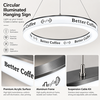 Enseigne lumineuse circulaire LED suspendue personnalisée GOZONE pour café et restaurant