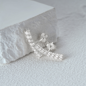 CANNER Prix de Gros Boucles d'Oreilles Plaqué Or 14k 18k Bijoux Argent 925 Zircon Pavé Longues Boucles d'Oreilles Clous pour Femme - Product Image 3