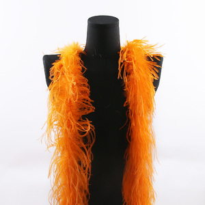 Belle bande de plumes d'<span class=keywords><strong>autruche</strong></span> naturelles de 2M, garniture de Costumes duveteux de qualité Boa pour Costume de fête, châle disponible - Product Image 5