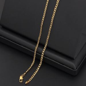 Collier chaîne cubaine en laiton plaqué or 24 carats Jxx personnalisé, plusieurs largeurs et longueurs, chaîne Figaro, bijoux pour femmes - Product Image 2