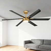 Ventilateur de plafond électrique HVLS BLDC à haut volume et basse vitesse de 72 pouces avec lumière LED, télécommande, 55W - Conversion de grange extérieure