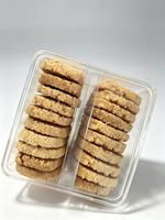 Boîte à pâtisserie réutilisable en plastique transparent avec compartiments, boîte de rangement alimentaire transparente pour biscuits, gâteaux, desserts faits maison