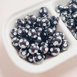 12mm Fun Polka Dots Percé Résine Perles En Vrac Mignon Coloré DIY Main Bijoux Accessoires En Plastique Acrylique & Lucite - Product Image 3