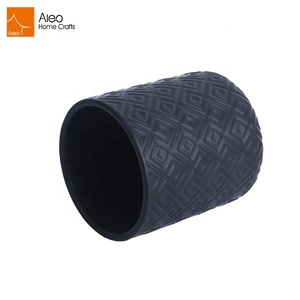 Bougeoir rond parfumé, Design personnalisé, en céramique, forme ronde, pour décor de maison, bocaux de bougie de soja noir, tasse avec <span class=keywords><strong>couvercle</strong></span> en <span class=keywords><strong>béton</strong></span> bambou, 50 pièces - Product Image 3