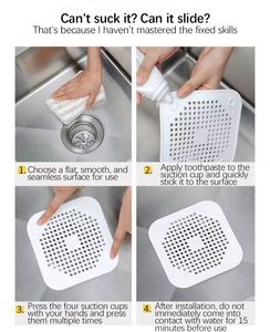 Filtre à cheveux et égouttoir d'évier carré en silicone tendance à prix abordable pour cuisine et salle de bain, directement de l'usine - Product Image 5