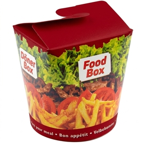 Confezione Personalizzata da 500 Scatole per Doner Bon Appetit (16 Oz/500ml) in Cartone Pieghevole per Asporto di Noodle e Kebab - Product Image 3