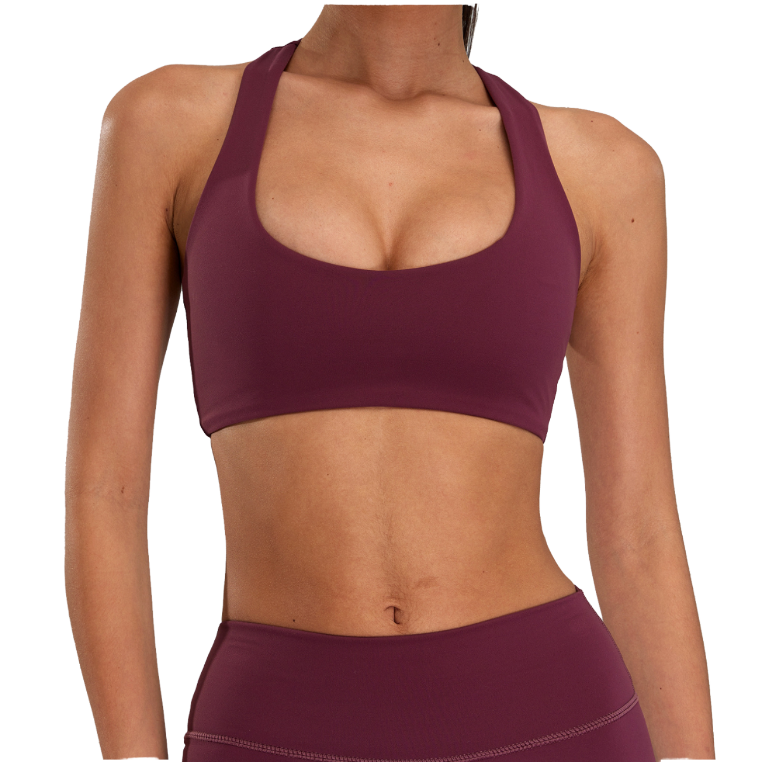 Women's deep-Neck Sexy Backless High Support Sport Bra Four-Way Stretch Lightweight Breathable Yoga Plus Size