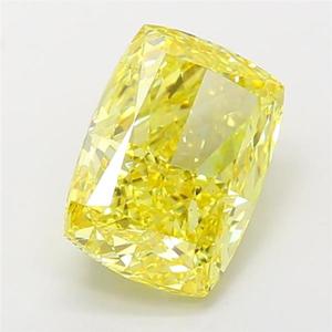 Diamant de laboratoire jaune vif fantaisie de 5,03 carats VS2 taille coussin, diamant non monté pour bijoux fins de créateur - Product Image 2