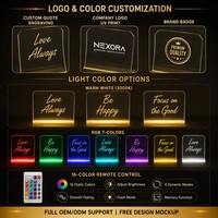 Lampe de nuit LED en acrylique avec logo personnalisé, panneau lumineux RGB, lampe de bureau, base USB, cadeau, présentoir