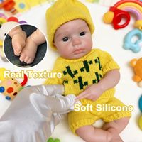 Poupée bébé en silicone souple de 13 pouces, lavable, faite à la main, yeux ouverts, ensemble de poupées réalistes