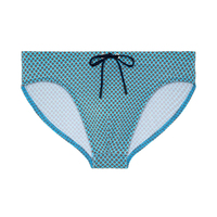 Mini-slip de bain sexy pour homme, imprimé bleu, taille basse, séchage rapide, avec cordon de serrage réglable, idéal pour la natation et le surf