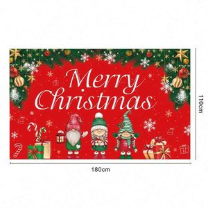 Décorations de fête de Noël, fournitures de décoration de fête, bannière en tissu polyester, guirlande, 180*110 cm - Product Image 4