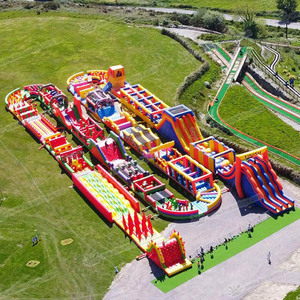 Carrera de obstáculos inflable grande para patio de recreo al aire libre divertido Parque de Atracciones juego inflable para fiesta de eventos - Product Image 2