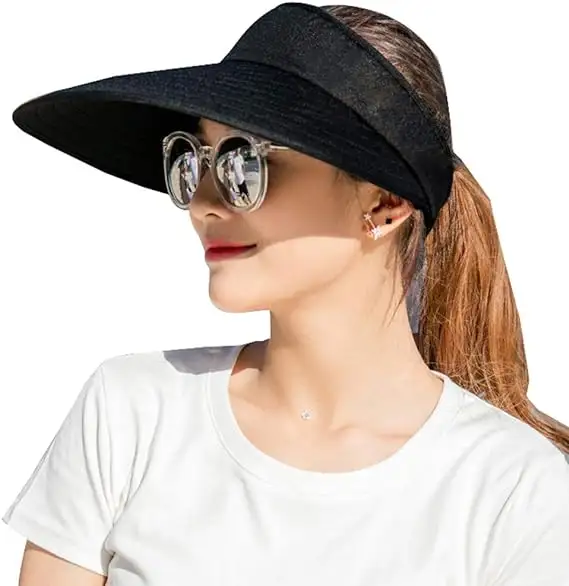 Casquette de plage d'été personnalisée avec protection UV à grand bord pour femmes pare-soleil chapeau haut de forme vide