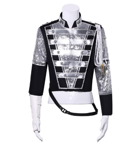 Ecowalson - Disfraz de Cantante Pop Retro de los <span class=keywords><strong>80</strong></span> para Halloween, Disfraz de Lentejuelas para Actuaciones en Escenario, Carnaval, Fiestas y Representaciones - Product Image 2