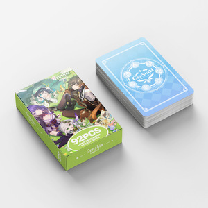 92 pz/borsa <span class=keywords><strong>Genshin</strong></span> impatto carte da gioco vendita doppio lato stampa piccola cartolina Anime personaggio Klee foto Card - Product Image 5