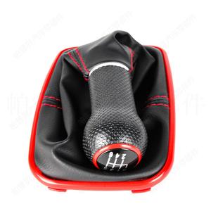 Levier de vitesses en cuir pour Volkswagen Golf 4, 6 vitesses, surpiqûres rouges, design ergonomique - Product Image 2