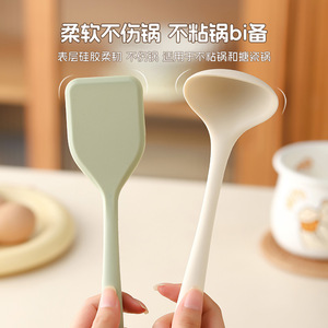 Silicone <b>Mini</b> Spatula And Ladle Set 21Cm Food Grade High Temperature Resistant Kitchen Utensils For Stir Fry And Soup - Product Image 5