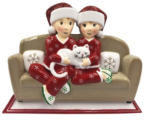 Kit de décoration d'arbre de noël, boule de noël personnalisée famille de <span class=keywords><strong>chat</strong></span>, ornements suspendus personnalisés, Souvenir - Product Image 1